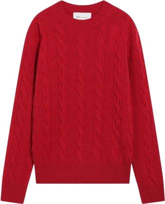 Ami Jersey de cuello redondo con logotipo tonal - Knitwear - Mujer - Rojo - S