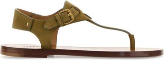 Isabel Marant Green Suede Sandals