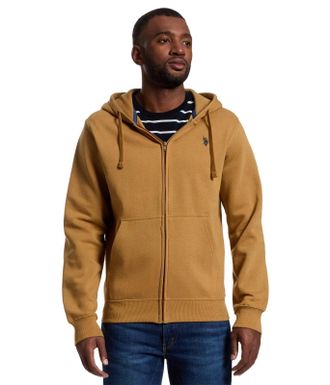 U.S.Polo Association U. S. Polo Assn. Hoodie Mens Collegiate Tan Long Sleeve Full Zip JAX1922