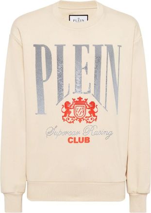 Philipp Plein Racing Club Sweatshirt - Heren - Sweatshirts - Beige - 2XL - Katoen - Hoodies & sweatvesten
