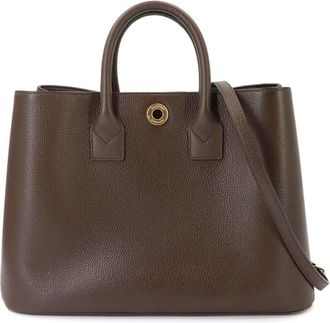 Burberry Beige Brown Canvas Leather Handbag Tote Bag (Pre-Owned)
