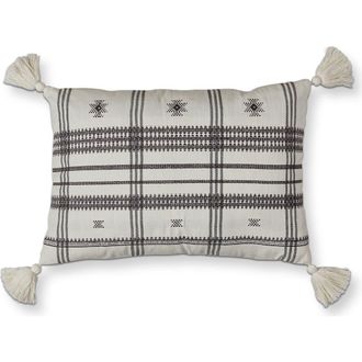 Tag White Peak Yarn Dyed Cotton Lumbar Decorative Pillow in Beige at Nordstrom, Size Medium
