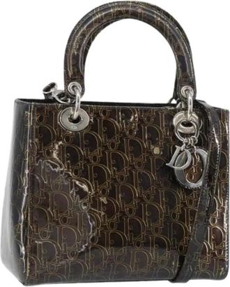 Dior Pre-owned Handbags, female, Brown, Size: ONE SIZE Pre-owned Vintage Trotter Canvas Hand Bag