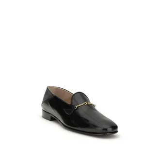 Valentino Garavani Mens Black Calf Leather Bos Taurus Slip-On Loafers