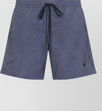 Brioni 17cm swim shorts micro fish pattern