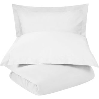 Superior 600 Thread Count Sateen Duvet Cover & Shams Set in White at Nordstrom Rack, Size Full/queen