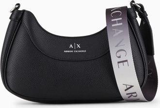 A|X Armani Exchange Womens Wave Small hobo Bag, Nero, One Size