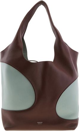 Ferragamo Cut-Out Detailing Hobo Bag in Dark Barolo