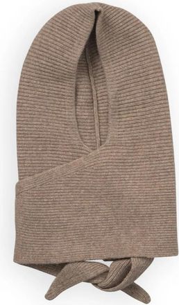 Becks&ouml;ndergaard Tie Balaclava - Dames - Hoeden - Beige - M/L - Wol - Accessoires