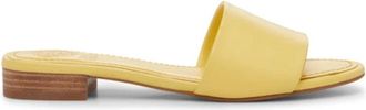 Vince Camuto Womens Vince Camuto Meren Sandals Lemon Leather Slip On Slide ZAP1756