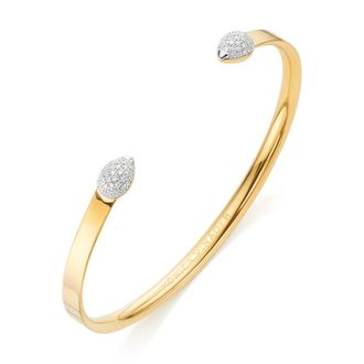 Monica Vinader Gold Fiji Bud Diamond Cuff Diamond
