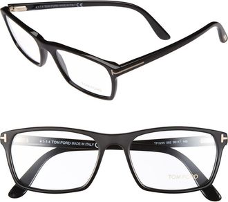 Tom Ford 56mm Optical Glasses in Black Gradient/gold at Nordstrom