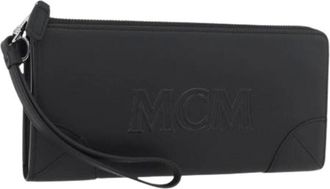 MCM Pre-owned Clutches, female, Black, Size: ONE SIZE Pre-owned Long Wallet
