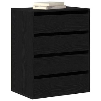 Berkfield Home Traditional Chest of Drawers Black Oak 60x41x76 cm Engineered Wood | Size: 60 x 41 x 76 cm