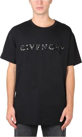 Givenchy Embellished Logo T-Shirt - Heren - T-shirts - Zwart - S - Tops