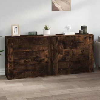 vidaXL Credenze 2 pz Rovere Fumo in Legno Multistrato - Vidaxl