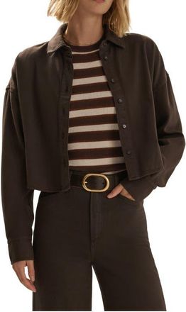 Favorite Daughter The Crop Ex-Boyfriend Shirt Jacket in Esspreso at Nordstrom, Size X-Large