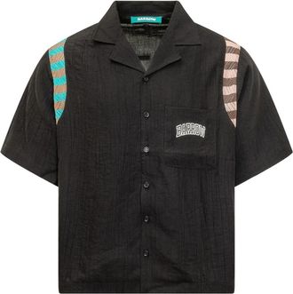 Barrow Viscose Shirt - Heren - Korte mouwen Overhemden - Zwart - S - Overhemden