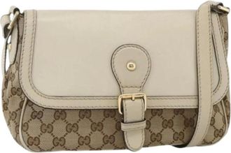 Gucci Pre-owned Cross Body Bags, female, Beige, Size: ONE SIZE Pre-owned GG Canvas Shoulder Bag