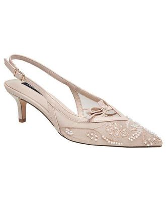 French Connection Quinny Embroidered Bead Heel in Nude at Nordstrom, Size 10