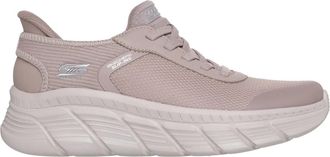 Skechers Bobs Sport B Flex Hi - Linear Force - Dames - Hardloopschoenen - Beige - 39 1/2 EU - Leer - Fitness