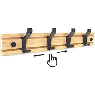 OEM Perchero De Pared Con 4 Ganchos M&oacute;viles, Ganchos Para Abrigos, Ganchos De Pared - Crezuo