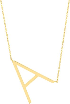 MAX + STONE 14k Yellow Gold Plated Sterling Silver Large Sideways Block Initial Letter