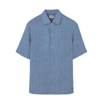 MC2 Saint Barth Raphael Polo - Heren - Korte mouwen Overhemden - Blauw - S - Denim - Overhemden