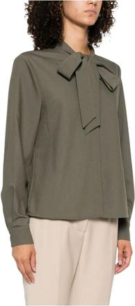 Self Portrait Dames, Blouses & Shirts, Groen, Maat: M Wol