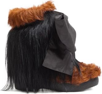 Valentino Garavani 45mm Snowish fur-trimmed boots - women - Rubber/Wool/Polyester/Lamb Fur/Goat Fur - 36.5 - Brown