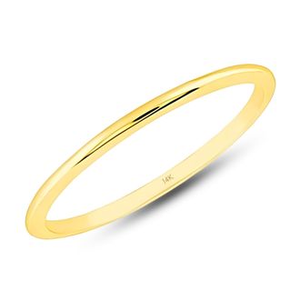 MAX + STONE 14k Yellow, White or Rose Gold 1MM Thin Wedding Band Dainty Stacking Ring