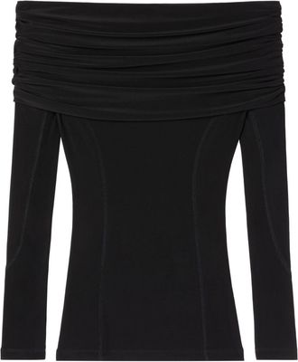 AZ FACTORY x Lutz Huelle Anne off-shoulder long-sleeve top - women - Elastane/Polyester - 38 - Black