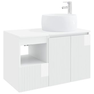 vidaXL Juego De Muebles De Ba&ntilde;o 2 Uds. Blanco Brillante Vidaxl