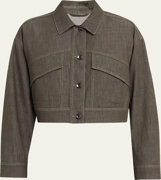 Brunello Cucinelli Denim Cropped Jacket