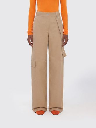 Msgm Pantaloni cargo wide leg in cotone a vita alta