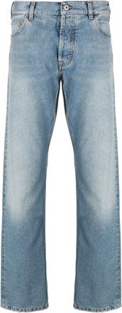 Marcelo Burlon straight-leg washed jeans - men - Cotton/Acrylic/Polyester/Polyester/Cotton - 30 - Blue