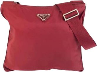 Prada Pre-owned Cross Body Bags, female, Red, Size: ONE SIZE Pre-owned Vintage Nylon Cross Body Bag
