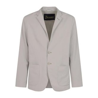 Herno Blazers, male, Gray, Size: 2XL Seer-crease Blazer