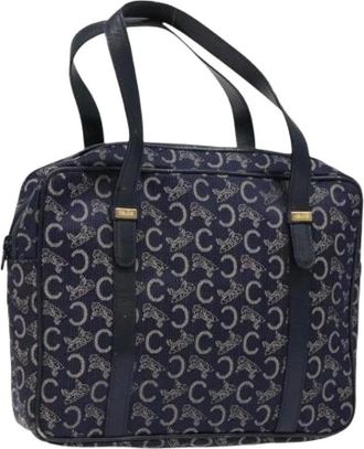Celine Tweedehands Canvas handtassen - Dames - Vintage Handtas - Blauw - ONE Size - Leer - Vintage
