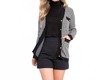 THML Clothing Gossip Worthy Cardigan In Black/white