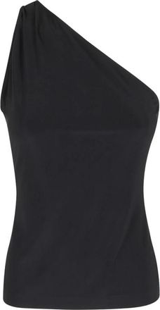 Norma Kamali One Shoulder Top - Dames - Tops zonder mouwen - Zwart - S - Leer - Tops
