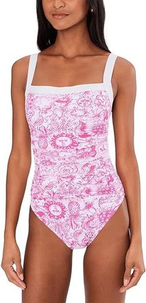 Lilly Pulitzer Keon One-Piece Womens Swimsuits One Piece Cherry Blossom Pink Lil Fleur De Lilly : 10, Elastane/Nylon