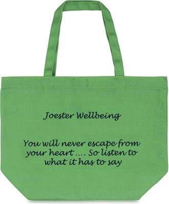 Generic Joester Wellbeing - Cotton/Canvas Tote Bag. (Quote 6: You will never escape from your heart. So listen to what it has to say, Grass Green)
