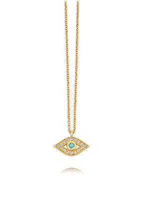Astley Clarke Evil Eye Biography Pendant Necklace in Yellow Gold at Nordstrom, Size 18