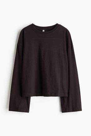 H&M Langarmshirt aus Baumwolle - Brown