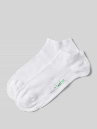 Camano Sneakersocken mit Label-Stitching Modell Bamboo im 2er-Pack in Weiss, Größe 39-42