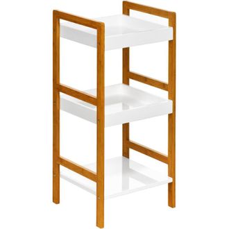 Premier Housewares Interiors by Premier 3 Tier White High Gloss Shelf Unit, Modern White Shelving Unit, Living Room Shelving Unit, Storage Unit