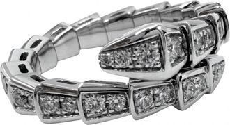 Bulgari Silver White Gold (18K) Band Ring (Pre-Owned)