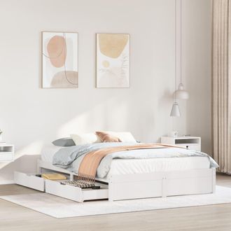 Berkfield Home Bed Frame without Mattress White 140x190 cm Solid Wood Pine