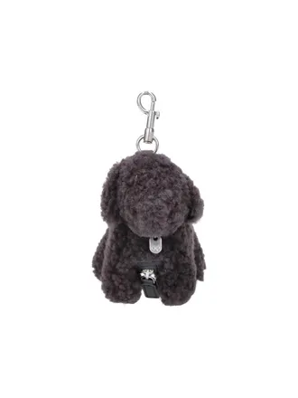 Anya Hindmarch Plush Dog Keychain with Textured Finish
